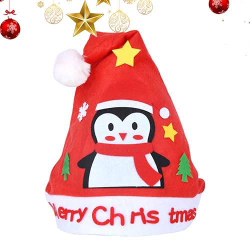 Handmade Weihnachtsmütze Bastelset | Handgemachtes Weihnachtsmützen Bastelset | Weihnachtsmann Ausstattung Set für Kinder Vorschule Zuhause Ferienaktivitäten Mädchen Kinderzimmer Valentinstag von Generisch