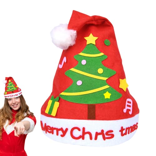 Handmade Weihnachtsmütze Bastelset - Kreatives Kunst Weihnachtsmütze Handarbeit Set - Weihnachtsmann Ausstattung Set für Kinder Vorschule Zuhause Ferienaktivitäten Mädchen Kinderzimmer Valentinstag von Generisch