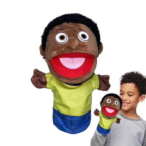 Handpuppenspielzeug - Schwarze Familie Plüschpuppen, Breites Mund Charakter Design | Großeltern Mama Dad Puppenspiel, Interaktives Geschichtenerzählen Spielzeug, Soft Plush Educational Play, Mä von Generisch