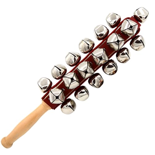 Handschlittenglocken, Handheld -Jingle -Glocken | Handjingle Glocken mit Holzgriff - AIDS-Unterricht, Percussion-Rasseln, frühe Bildung von Kindern, Eltern-Kind-Interaktionszubehör für Erwachsene Kind von Generisch