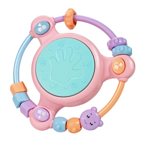 Handtrommel für Kinder, Kinder Handtrommel | Perlenrassel Shaker -Trommel mit Licht,Handgriff pädagogisches sensorisches Spielzeug zum Geburtstag von Generisch