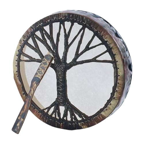 Handtrommel mit Griff,Handtrommeln für Erwachsene - Kleine runde Handtrommeln im Retro-Baum-Design | Trommeldekorationen mit Stab-Handwerks-Trommel-Geburtstagsgeschenk Handtrommel mit Griff,Handtrommeln für Erwachsene - Kleine runde Handtrommeln im Retro-Baum-Design | Trommeldekorationen mit Stab-Handwerks-Trommel-Geburtstagsgeschenk von Generisch