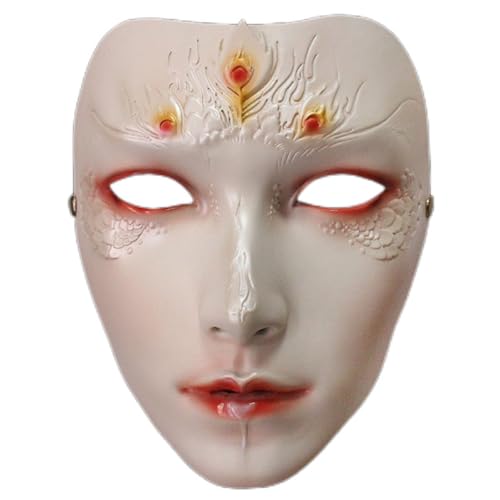 Harz-Halloween-Maske, chinesischer Stil, schönes Mädchen, Cosplay-Maske, Spiel, Film, Party, Kostüm, Maske, Requisiten, Replik (D) von Generisch