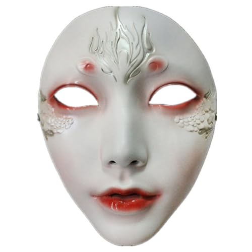 Harz-Halloween-Maske, chinesischer Stil, schönes Mädchen, Cosplay-Maske, Spiel, Film, Party, Kostüm, Maske, Requisiten, Replik (F) von Generisch