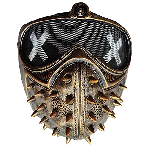 Harz-Uhr Hundemaske mit Nieten, Spiel, Cosplay, Halloween, Tanzparty, Kostüm, Maske, Requisite (Kupfer) von Generisch