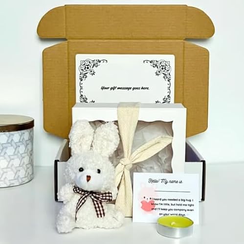 Hase Pocket Hug, Mini Bunny Hug Cute Easter Gift, Pocket Plush Rabbit Gift Box with Poem Card, Cute Handmade Emotional Support Bunnys, Gift for Women,Teachers, Friends (#C) von Generisch