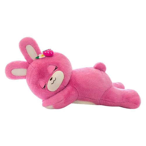 Hasengefüllter Tier, Erdbeer -Hasen -Plüsch - Buntes Plüschfiguren Spielzeug | 50 cm entzückende Tierpuppe, süße Innenhäuser für Wohnzimmer, Schlafzimmer, Lernen von Generisch