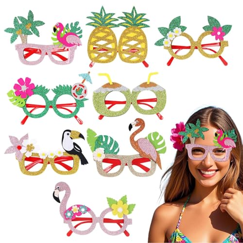 Hawaiianische Party-Sonnenbrille, 8 x tropische Brillen, lustige Strandbrille, bequeme Passform, tragbares Design, mehrfarbig, für Partys, Kostüme, Strandveranstaltungen, Festivals Hawaiianische Party-Sonnenbrille, 8 x tropische Brillen, lustige Strandbrille, bequeme Passform, tragbares Design, mehrfarbig, für Partys, Kostüme, Strandveranstaltungen, Festivals von Generisch