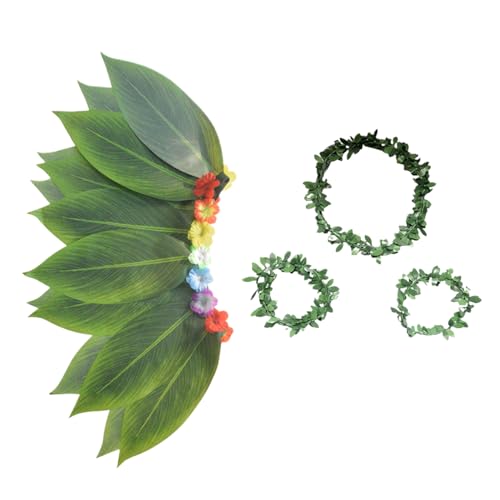 Hawaiianische Themen-Outfits Für Frauen | Hawaii-Outfit | Tropische Accessoires Armband und Haarband mit Blattdesign für verschiedene Anlässe wie Urlaub, Foto-, Abschlussfeiern, Sommerfeste und Hawaiianische Themen-Outfits Für Frauen | Hawaii-Outfit | Tropische Accessoires Armband und Haarband mit Blattdesign für verschiedene Anlässe wie Urlaub, Foto-, Abschlussfeiern, Sommerfeste und von Generisch