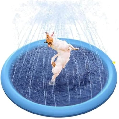 Heavy Duty Splash Pad für Hunde - rutschfeste Hunde Wasserspielmatte für große & kleine Rassen - Tragbare Haustier Kühlmatte mit Sprinklern - Faltbare Sommer Hinterhof Wasserspielzeug für Hunde Heavy Duty Splash Pad für Hunde - rutschfeste Hunde Wasserspielmatte für große & kleine Rassen - Tragbare Haustier Kühlmatte mit Sprinklern - Faltbare Sommer Hinterhof Wasserspielzeug für Hunde von Generisch