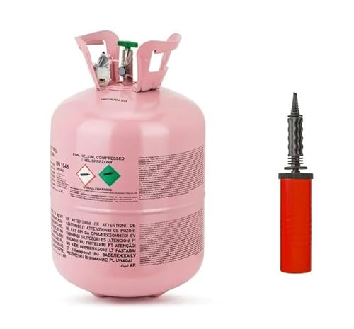 Helium Ballongas für max. 50 Ballons + Handpumpe, doppelseitig, Heliumflasche Luftballons Party Heliumflasche Luftballongas Geburtstag Hochzeit Helium Ballongas für max. 50 Ballons + Handpumpe, doppelseitig, Heliumflasche Luftballons Party Heliumflasche Luftballongas Geburtstag Hochzeit von Generisch