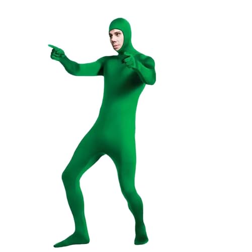 Herren Body Ganzkörper-Overall für Erwachsene Kleinkind, zweite Haut, Open Face Cosplay Jumpsuit Ganzkörperanzug Tight Damen Herren Ganzkörper Slenderman Kostüm Halloween Weihnachten Unisex Karneval von Generisch