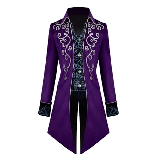 Herren-Frack – Stickerei Vintage Gothic Steampunk | Viktorianische Jacke für Herren, Renaissance-Gehrock, Gothic-Jacke, Herren-Uniform, Halloween-Kostüm Herren-Frack – Stickerei Vintage Gothic Steampunk | Viktorianische Jacke für Herren, Renaissance-Gehrock, Gothic-Jacke, Herren-Uniform, Halloween-Kostüm von Generisch