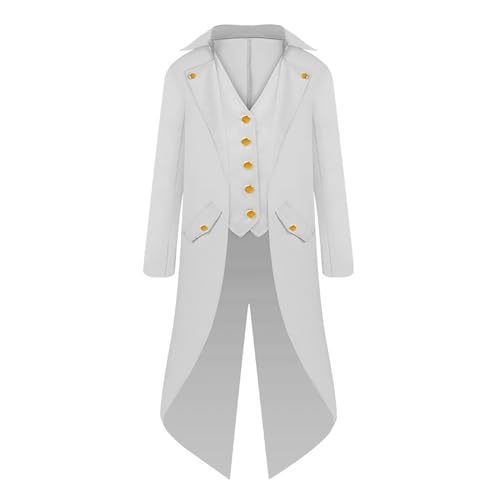 Herren-Frack im Gothic-Stil, Cosplay-Kostüm, Halloween-Cosplay-Kostüm, Gothic-Stil, mittelalterlicher Frack, Jacke, Steampunk, Vintage, viktorianischer Gehrock, hoher Kragen, Steampunk-Jacke für Herren-Frack im Gothic-Stil, Cosplay-Kostüm, Halloween-Cosplay-Kostüm, Gothic-Stil, mittelalterlicher Frack, Jacke, Steampunk, Vintage, viktorianischer Gehrock, hoher Kragen, Steampunk-Jacke für von Generisch
