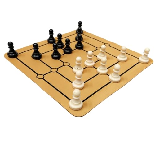 Herren Morris Chess Board Set, Chess Set Kids, Strategie Brettspiel, Bildungsvorteile, altes Rom-inspiriertes Design, 24x24cm/9.45x9.45 Zoll, für Kinder Erwachsene von Generisch
