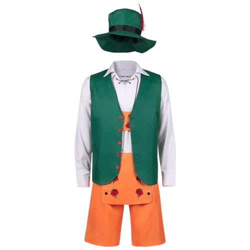 Herren Münchner Oktoberfest Kostüm Bayerische Herren Tracht Oktoberfest Halloween Karneval Ein Oberteil 1 Overall 1 Weste Cosplay Anzug von Generisch