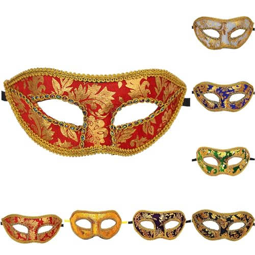 Herren Sale,Venezianische Maske Damen,Venezianische Maske Damen Maskenball Kostüm Herren Frau Female Mask Masken Masquerade Women Gesicht Verkleidung Karneval Deko,Weiß,One Size von Generisch