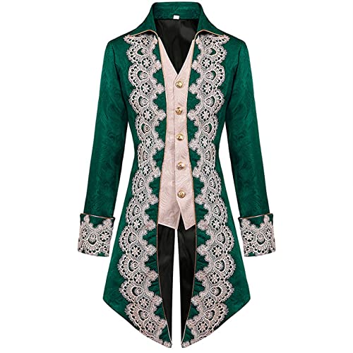Herren Steampunk Mantel - Gothic Frack Herren Lang Klassisch Rot Mantel Stickerei Mittelalter Gehrock Viktorianische Hof Anzugweste Elegant Tuxedo Performance Vampir Kleidung Karneval Halloween Herren Steampunk Mantel - Gothic Frack Herren Lang Klassisch Rot Mantel Stickerei Mittelalter Gehrock Viktorianische Hof Anzugweste Elegant Tuxedo Performance Vampir Kleidung Karneval Halloween von Generisch