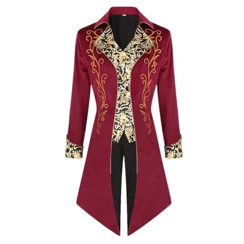 Herren Steampunk Mittelalter Frack Jacke Gothic Viktorianischen Gehrock Uniform Halloween Cosplay Kostüm Herren Steampunk Mittelalter Frack Jacke Gothic Viktorianischen Gehrock Uniform Halloween Cosplay Kostüm von Generisch