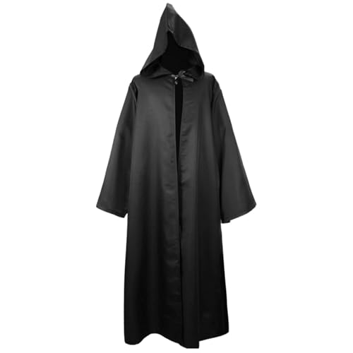 Herren Steampunk Umhang Mit Kapuze Vintage Mittelalter Kostüm Vampir Victorian Langarm kleid Halloween Kostüm Herren Große Größen Tod Kleidung Fasching Festival Rave Outfit Cosplay Performance von Generisch