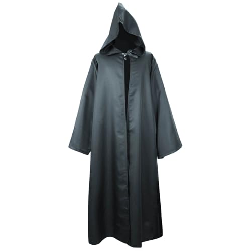 Herren Steampunk Umhang Mit Kapuze Vintage Mittelalter Kostüm Vampir Victorian Langarm kleid Halloween Kostüm Herren Große Größen Tod Kleidung Fasching Festival Rave Outfit Cosplay Performance von Generisch