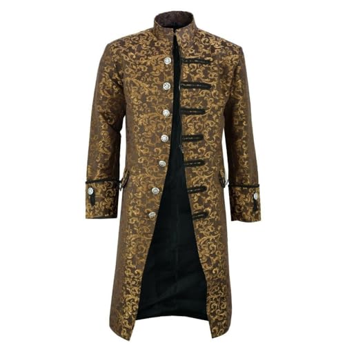 Herren Steampunk Vintage Jacke Gothic Viktorianischen Gehrock Uniform Frack Halloween Party Kostüm von Generisch