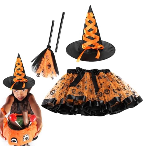 Hexen-Outfit | Dress Up Outfit mit Hut und Besen | Hexen-Tutu-Rock, Rollenspiel-Requisiten für Events, Karneval, Maskerade Hexen-Outfit | Dress Up Outfit mit Hut und Besen | Hexen-Tutu-Rock, Rollenspiel-Requisiten für Events, Karneval, Maskerade von Generisch