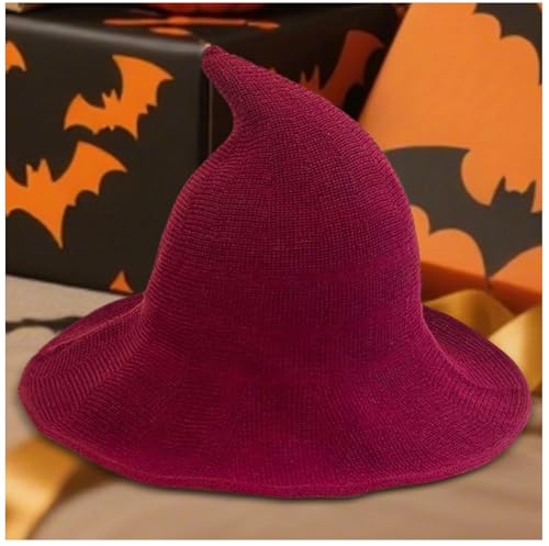 Hexenhüte für Damen, Halloween-Kostüm, Hexenhut, Cosplay, Kopfbedeckung, Mode, Halloween, Hexenhut für Spukhaus, Damen-Events, Halloween (Rot) von Generisch