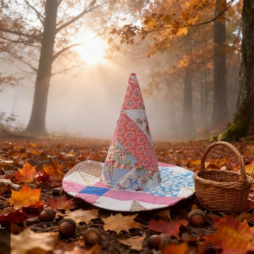 Hexenhut,Gehäkelte Hexenhut für Halloween, Festliche Party Handarbeit, Thementagen Gemütlicher Stil mit Einzigartigem Charme,Hexen Zubehör für Halloween, Karneval, Rollenspiele, Maskerade (B) von Generisch