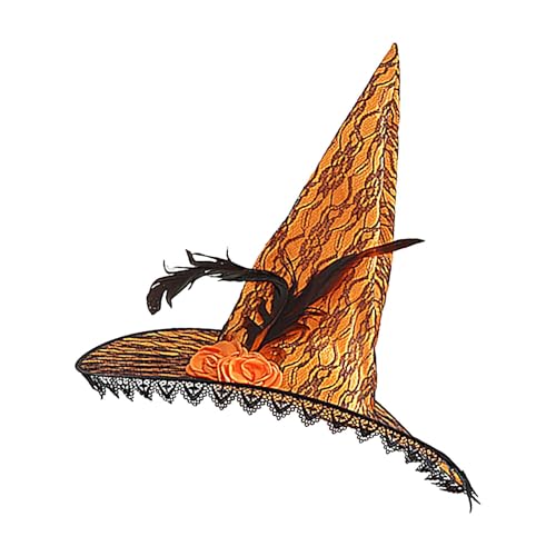 Hexenhut | Hexenkostüm Erwachsene Hut | Rosen Feder Zauberer Cosplay Halloween Kostüm für Damen Hexenhut | Hexenkostüm Erwachsene Hut | Rosen Feder Zauberer Cosplay Halloween Kostüm für Damen von Generisch