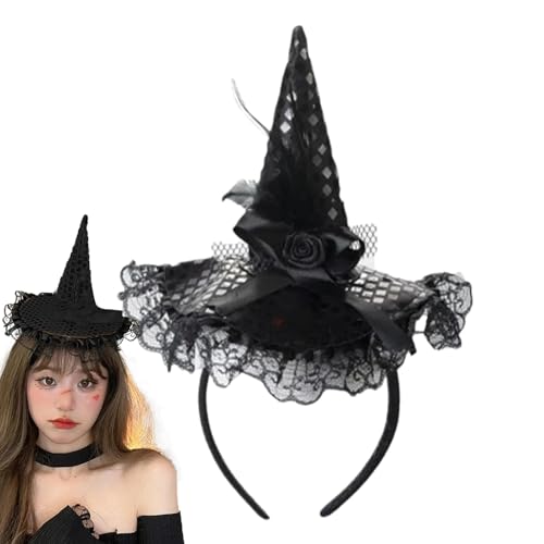 Hexenhut-Stirnband, Hut-Reifen, Pailletten-Spitze, Halloween-Haarbänder, Kostüm, Hut, Haarreif, Kopfbedeckung für Mädchen, , Frauen Hexenhut-Stirnband, Hut-Reifen, Pailletten-Spitze, Halloween-Haarbänder, Kostüm, Hut, Haarreif, Kopfbedeckung für Mädchen, , Frauen von Generisch