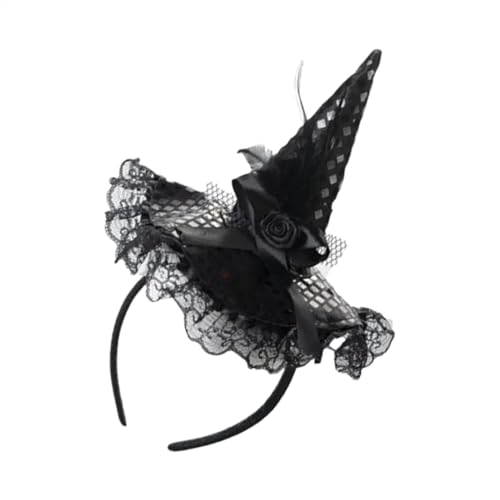 Hexenhut-Stirnband, Hut-Reifen, Pailletten-Spitze, Halloween-Haarbänder, Kostüm, Hut, Haarreif, Kopfbedeckung für Mädchen, , Frauen Hexenhut-Stirnband, Hut-Reifen, Pailletten-Spitze, Halloween-Haarbänder, Kostüm, Hut, Haarreif, Kopfbedeckung für Mädchen, , Frauen von Generisch