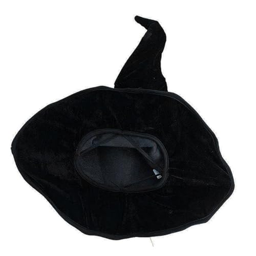 Hexenhut – beeindruckend einzigartige Strickmütze breiter Krempe, sichere Passform, breite Krempe, spitzer Hut für Damen, Hexenhut für verschiedene Kopfgrößen und Kostümliebhaber, schwarzer Hexenhut – beeindruckend einzigartige Strickmütze breiter Krempe, sichere Passform, breite Krempe, spitzer Hut für Damen, Hexenhut für verschiedene Kopfgrößen und Kostümliebhaber, schwarzer von Generisch