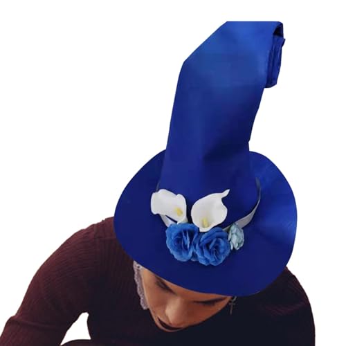 Hexenhut für Frauen – Halloween, schwarzer Hexenhut, Filz-Zauberer, spitzer Hut mit Blume, Halloween-Kostüm, Hexenhut, Halloween, Hexenhut, Kostüm, Hexenzubehör Hexenhut für Frauen – Halloween, schwarzer Hexenhut, Filz-Zauberer, spitzer Hut mit Blume, Halloween-Kostüm, Hexenhut, Halloween, Hexenhut, Kostüm, Hexenzubehör von Generisch