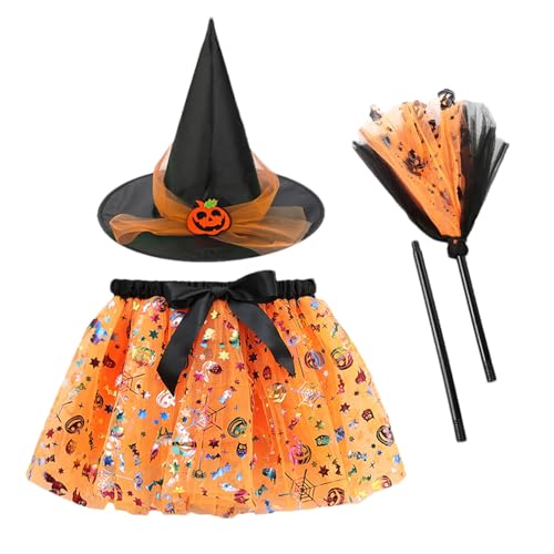Hexenkostüm, Lustiges Rollenspiel Kostüm, Niedliches Mädchenkleid Mit Und Hut Für Kinder 2-8 Jahre Schule Bühne Halloween Feste Gruselhäuser Hexenkostüm, Lustiges Rollenspiel Kostüm, Niedliches Mädchenkleid Mit Und Hut Für Kinder 2-8 Jahre Schule Bühne Halloween Feste Gruselhäuser von Generisch