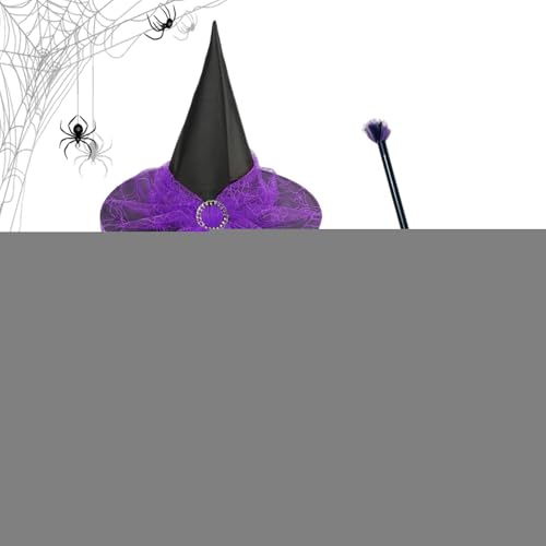 Hexenkostüm-Set – Hexenkostüm-Zubehör-Set mit Besen und Rock für Cosplay – verstellbares Halloween-Cosplay-Zubehör für Kinder, Teenager, Mädchen, Hexenkostüm-Set – Hexenkostüm-Zubehör-Set mit Besen und Rock für Cosplay – verstellbares Halloween-Cosplay-Zubehör für Kinder, Teenager, Mädchen, von Generisch