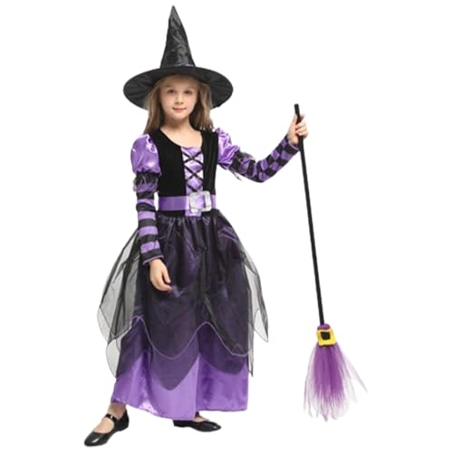 Hexenkostüm für Mädchen, Hexenkostüm für Kinder, Hexenkostüm, Cosplay-Kleidung, Halloween-Kostüm für Mädchen, Halloween-Kostüm-Set für Halloween-Party Hexenkostüm für Mädchen, Hexenkostüm für Kinder, Hexenkostüm, Cosplay-Kleidung, Halloween-Kostüm für Mädchen, Halloween-Kostüm-Set für Halloween-Party von Generisch