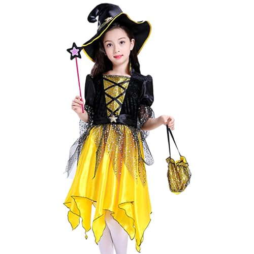 Hexenkostüme für Mädchen, süßes Halloween-Märchenhexenkostüm, Hexenkostüm für Mädchen, süßes Halloween-Hexenkleid, süßes Hexenkostüm Hexenkostüme für Mädchen, süßes Halloween-Märchenhexenkostüm, Hexenkostüm für Mädchen, süßes Halloween-Hexenkleid, süßes Hexenkostüm von Generisch