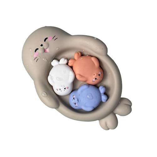 High Durability Floating Bathroom Toys, 220g 4X Rubber Animal Baby Bath Toys, Rubber Preschool Water Playset, Early Educational Activity for Pool, Beach, Shower, Kids Ages 18 Months+ von Generisch