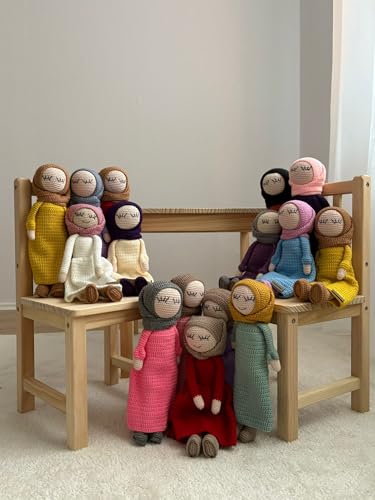 Hijab Puppe – Handgemachte Stoffpuppe | 32 cm weiche mit Kopftuch und Kleid Kinder | Ideal als Eid- und Ramadan-Geschenk von Generisch