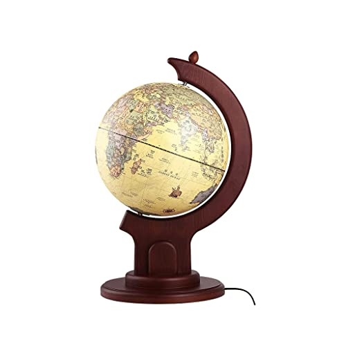 Hochwertige Retro-Weltkugel-Laterne mit Holzständer – Dekorativer LED-Globus for die Dekoration zu Hause und im Büro(42cm) von Generisch