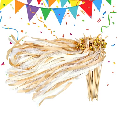 Hochzeits Konfetti | 50 Stück Party Stäbe,-Girlanden Deko mit Glöckchen für Hochzeitsauszug Junggesellinnenabschied Festlichkeiten Hochzeits Konfetti | 50 Stück Party Stäbe,-Girlanden Deko mit Glöckchen für Hochzeitsauszug Junggesellinnenabschied Festlichkeiten von Generisch
