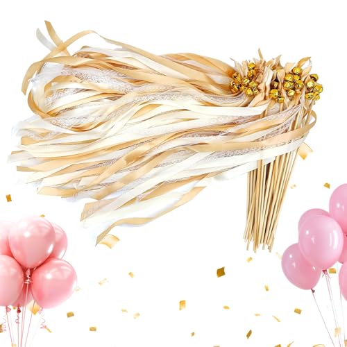 Hochzeits Konfetti Wunderkerzen | 50 Stück Party Stäbchen | -Girlanden Deko mit Glöckchen für Hochzeitsauszug Junggesellinnenabschied Festlichkeiten von Generisch