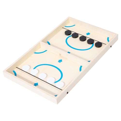 Hockey Brettspiel - Sling Puck Spiel | Holz Winner Brettspiele | Winner Puck | 21,1 X 2,5 cm Hockey Spielspielzeug, Family Party Gewinner | Tischspiele Für Kinder, Kleinkinder, Familie von Generisch