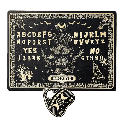 Hölzern Oujia Board - Miniature Holzgeist Brettspiel | Klassische Wechselstromwerkzeuge Mit Planchette Metaphysisch | Tabletop Oujia Game Home Dekoration Für 2+ Spieler (A) von Generisch