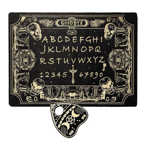 Hölzern Oujia Board - Miniature Holzgeist Brettspiel | Klassische Wechselstromwerkzeuge Mit Planchette Metaphysisch | Tabletop Oujia Game Home Dekoration Für 2+ Spieler (B) von Generisch