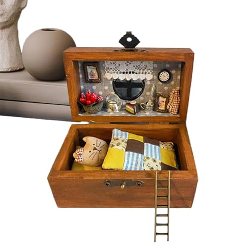 Hölzerne Miniaturpuppenhaus, Miniaturraum -Kit,Miniaturgebäude -Kits - Tiere in Kisten basteln Szenen Spielzeug Sammlermodelllandschaft, hölzerne handgefertigte realistische Dekoration Hölzerne Miniaturpuppenhaus, Miniaturraum -Kit,Miniaturgebäude -Kits - Tiere in Kisten basteln Szenen Spielzeug Sammlermodelllandschaft, hölzerne handgefertigte realistische Dekoration von Generisch