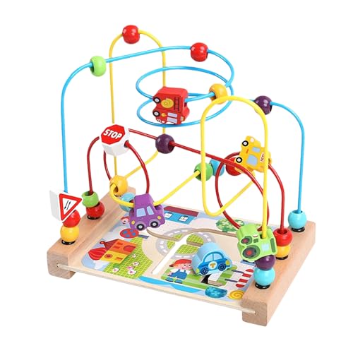 Hölzerne Perlenlabyrinth - Achterbahnbewerbe Mazze, Entwicklung von Feinmotorik | Spielzeug Perlen Holz Mazze Kleinkind Coaster Roller, Holzstrecke Spiel Perlen Labyrinth für 1-3 Jahre Mädchen Hölzerne Perlenlabyrinth - Achterbahnbewerbe Mazze, Entwicklung von Feinmotorik | Spielzeug Perlen Holz Mazze Kleinkind Coaster Roller, Holzstrecke Spiel Perlen Labyrinth für 1-3 Jahre Mädchen von Generisch