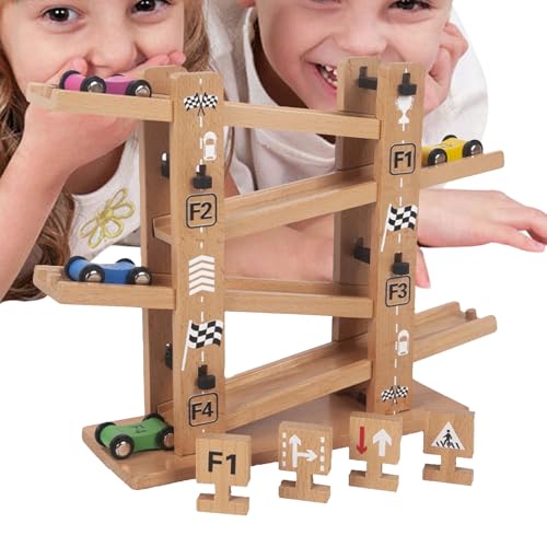 Hölzerne Rennrennstrecke Track für Kleinkinder | Rennstrecke mit Fahrzeugen und rutschiger Rampe | Robustes Holzpädagogikspielzeug | Ideal für Jungenmädchenentwicklung Hölzerne Rennrennstrecke Track für Kleinkinder | Rennstrecke mit Fahrzeugen und rutschiger Rampe | Robustes Holzpädagogikspielzeug | Ideal für Jungenmädchenentwicklung von Generisch