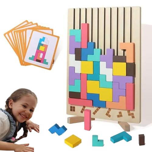 Hölzernes Stapelpuzzle Spielzeug, hölzernes Stapelpuzzle Spielzeug, Spiel Puzzle Set, Russischer Block Spiel Kinder Geschenk von Generisch